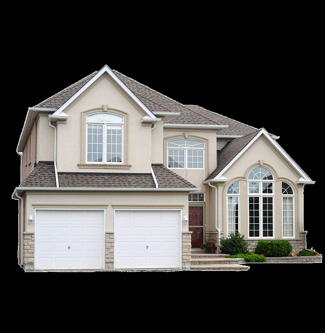 Stuccoed home illustration